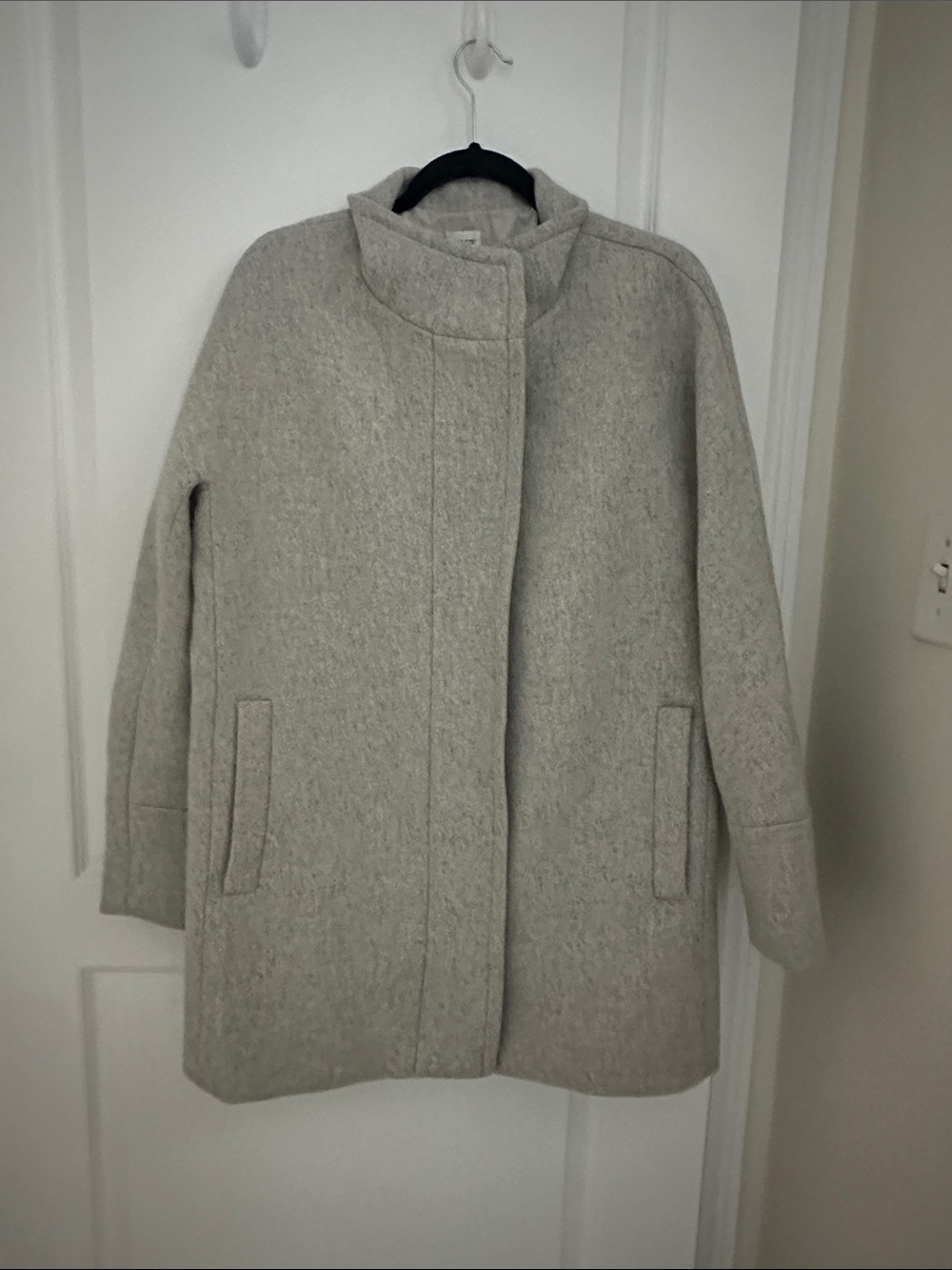 J. Crew Light Gray Wool Blend Peacoat with Shawl Collar - Picture 3 of 9
